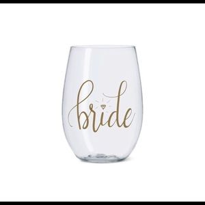 Bridal- NEW “Bride” Stemless Plastic Wine Cup 16oz | Bachelorette | Bride Gifts